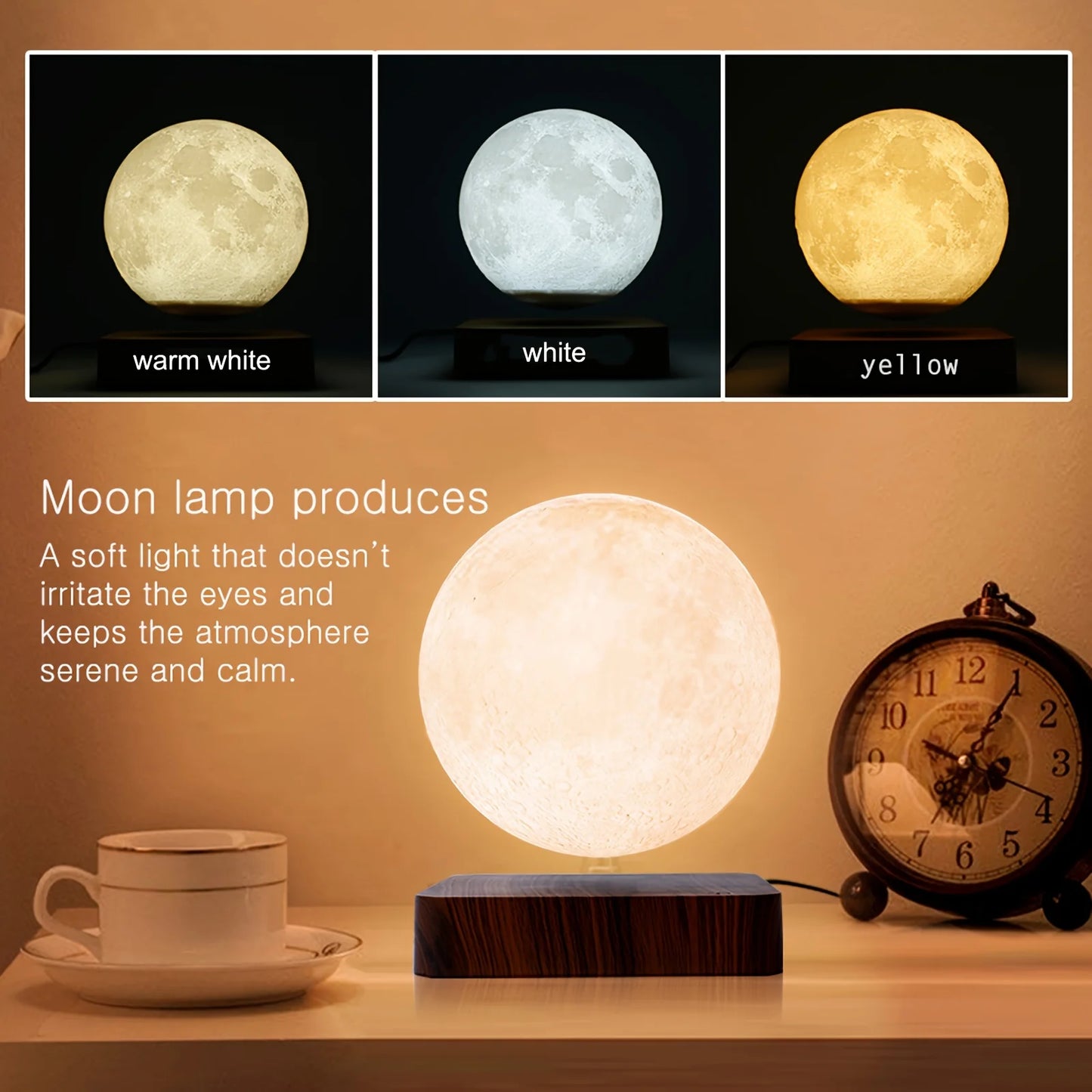 3D Levitating Moon Lamp & Wireless Charger